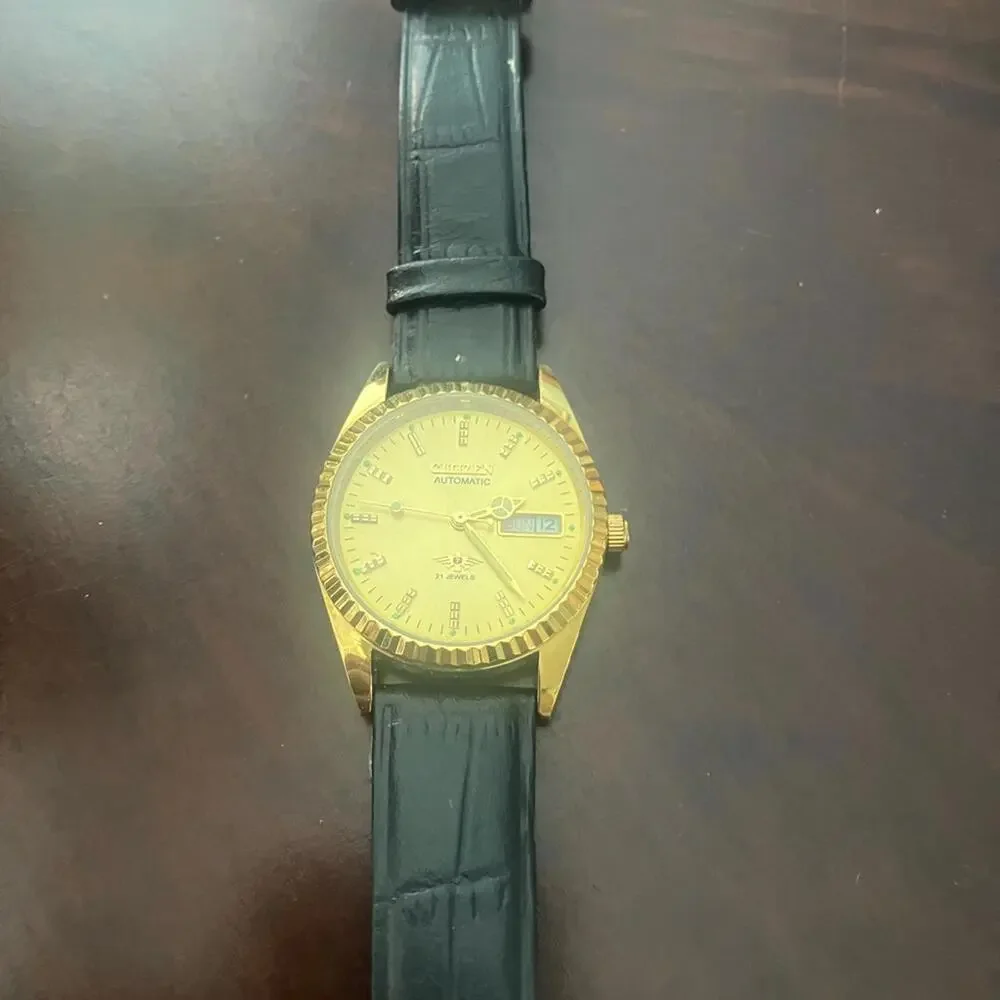 💁🏽‍♂️‎ Citizen Gold Watch with Black Strap 36mm Fluted Day Date Men’s Watch